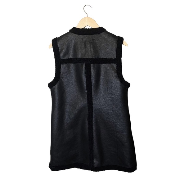 Nic + Zoe Faux Leather Fur Sherpa Vest Black - Picture 3 of 8
